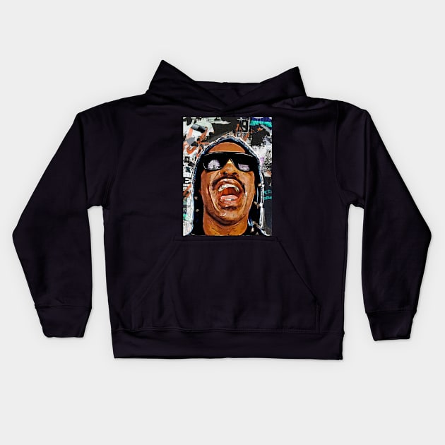 Stevie wonder pop art Kids Hoodie by PrintstaBee